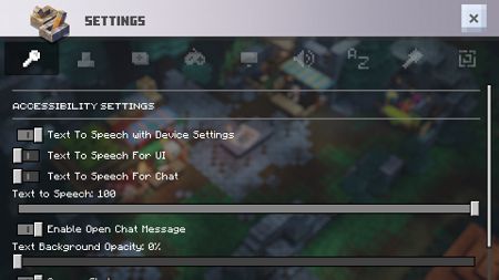 Settings screen