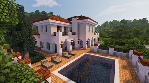 Luxury Waterfront Villa Map | Maps for Minecraft PE